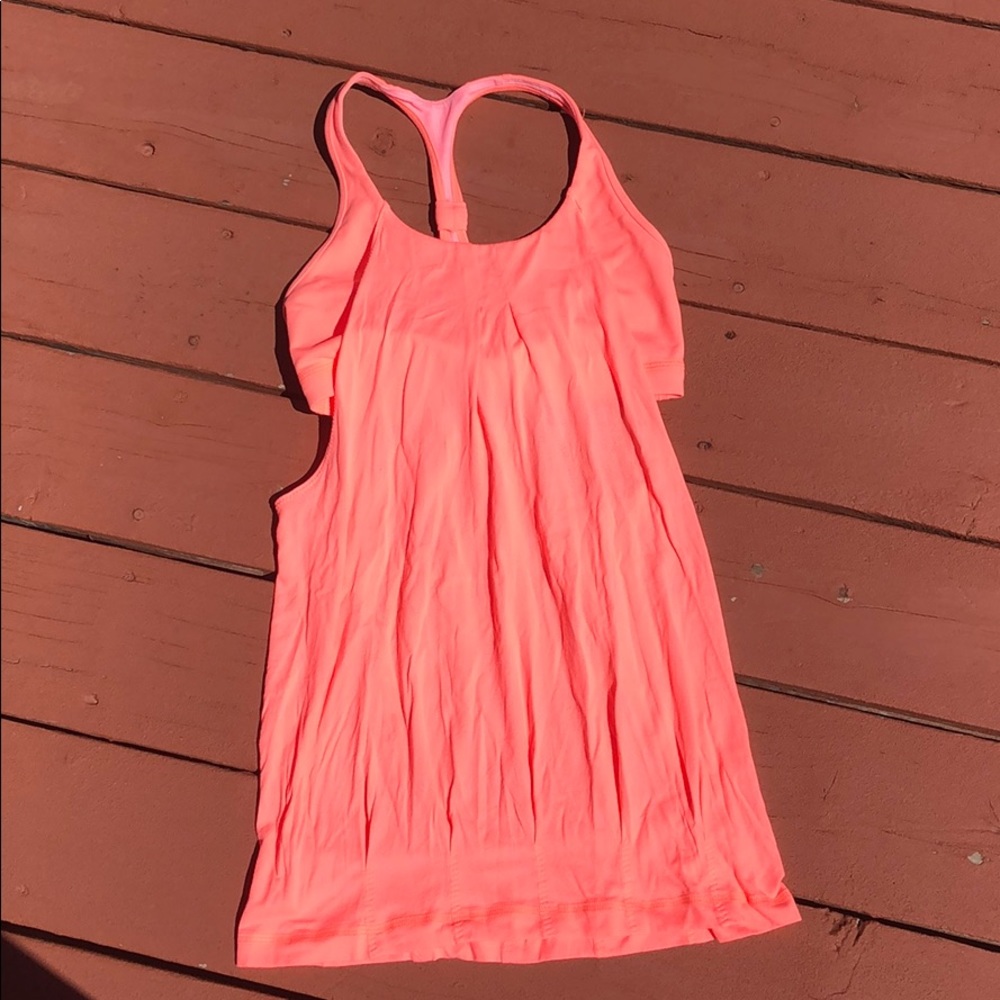 LULULEMON PRACTICE FREELY TANK, SIZE 8, coral